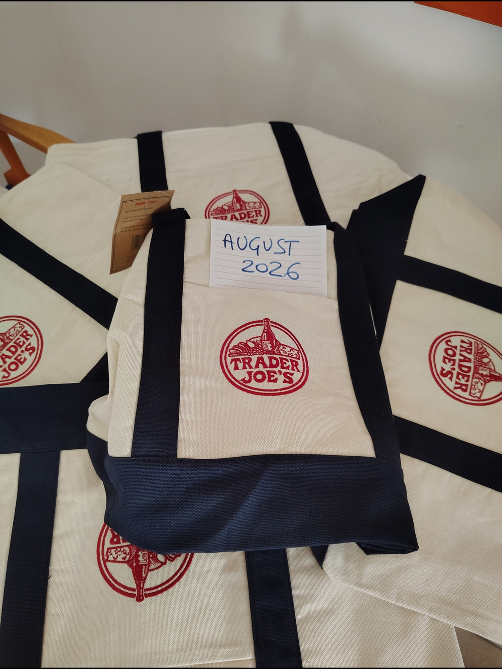 Trader Joe's Canvas Tote Bag in Natural and Black
